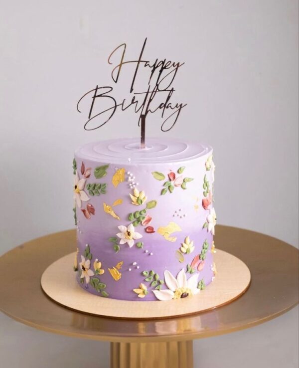 Floral purple fruit cake